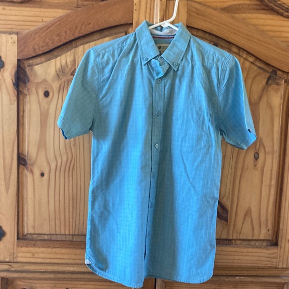 Haggar Other - Men Haggar blue white plaid short sleeve button down shirt size S